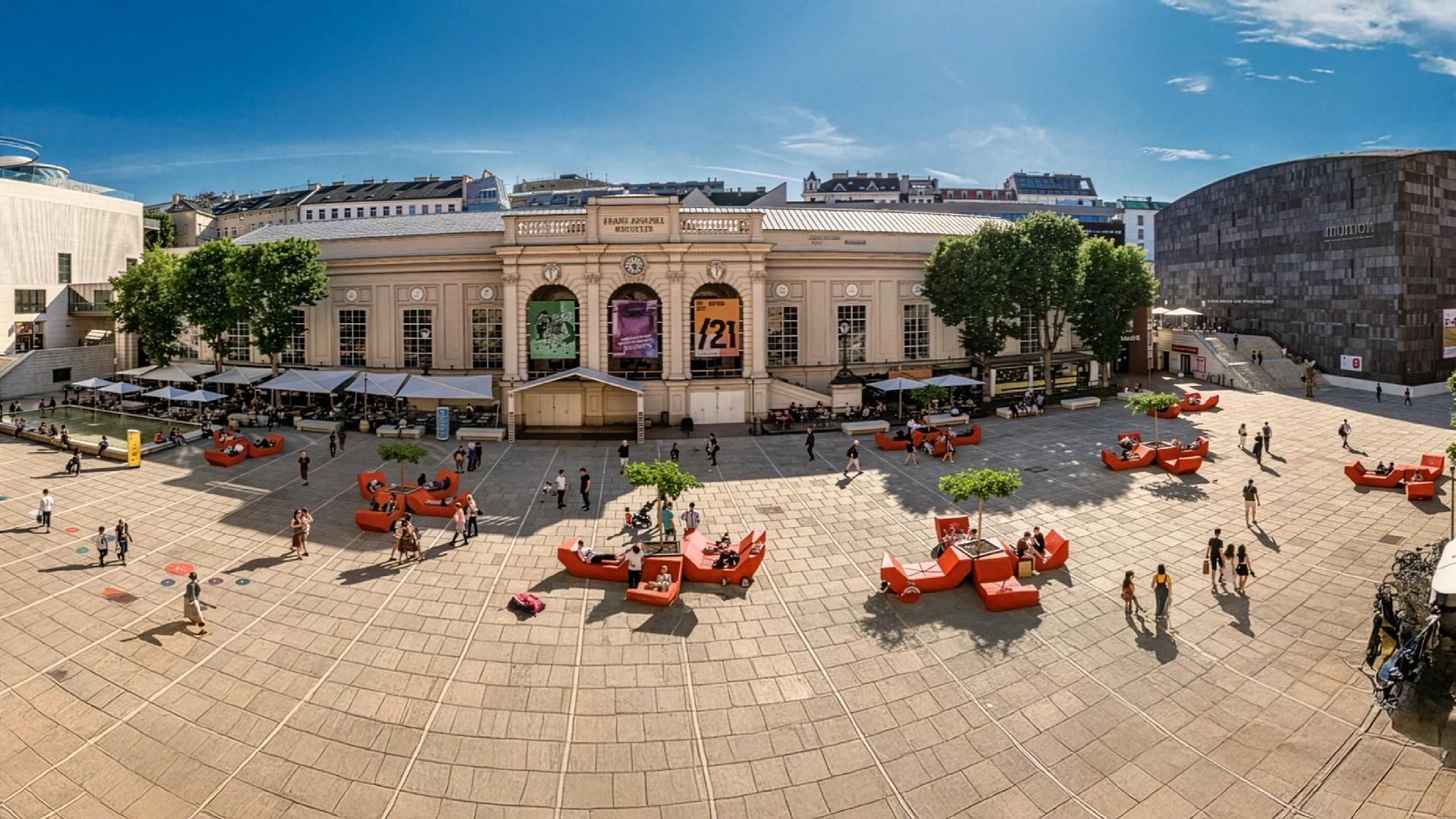 3D Raumübersicht MuseumsQuartier Wien Eventplanung mit VisualEvents CADdy++